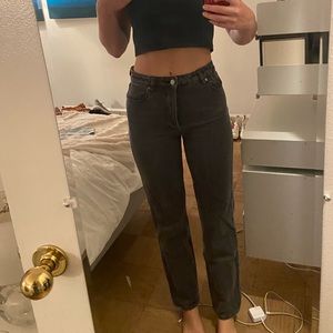 Black rollas straight leg jeans